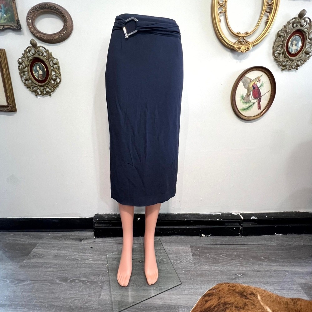 BOSS Hugo Boss Belted‎ Midi Pencil Skirt Black 2